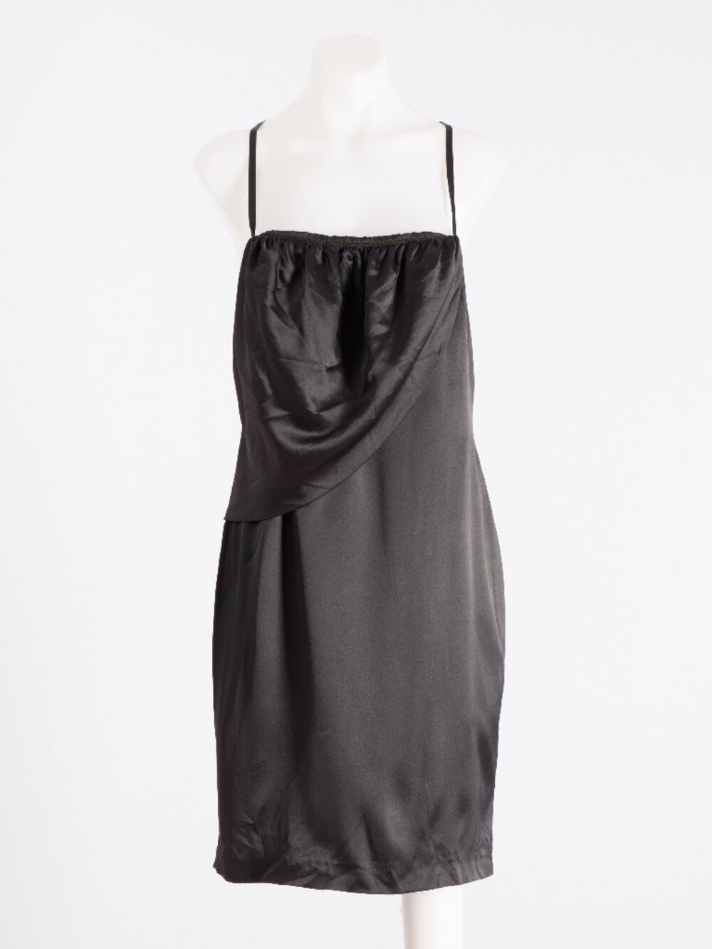 Emporio Armani Vintage Black Satin Strappy Dress, IT 44 (US M)